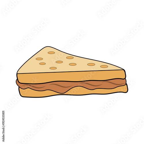Triangle peanut butter sandwich