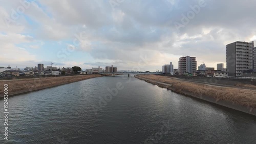 Wallpaper Mural Shirakawa River Flowing Through Kumamoto City with Modern Buildings Landscape Torontodigital.ca