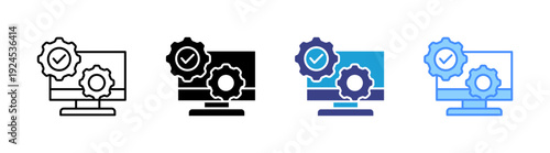 System icon set multiple style collection