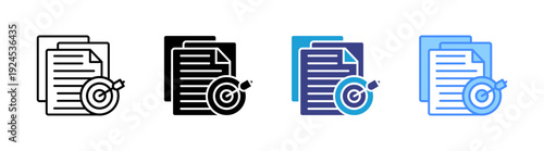 Objective icon set multiple style collection