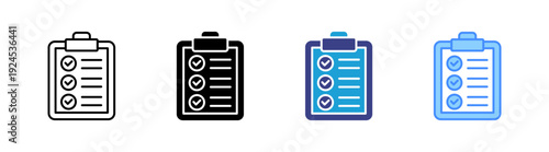 Assessment icon set multiple style collection