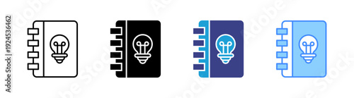 Knowledge icon set multiple style collection