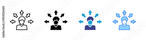 Opportunity icon set multiple style collection