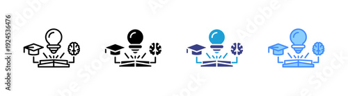 Education icon set multiple style collection