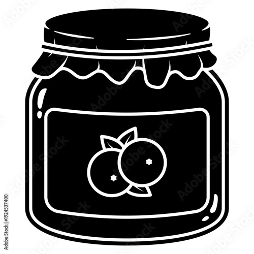 vector illustration of a jar of blueberry jam
