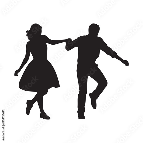 Silhouetted couple dancing a romantic portrayal of movement and connection