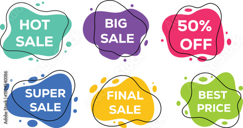 Hot Big Super Final Sale Discount Offer Price Label Set vector