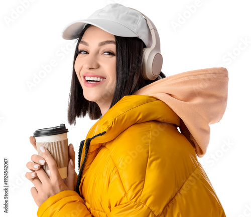 Young woman in stylish puff...
