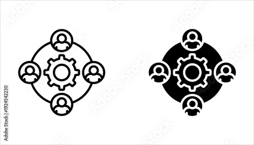 Function and Settings Icon Set Gear, Configuration and System Symbols Vector Collection.