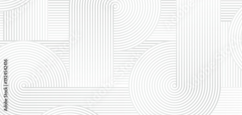 グレーの線と曲線で作られたアブストラクト背景素材