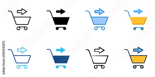 Checkout icons set multiple style collection. Editable stroke 
