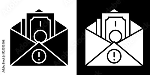 Confidential Mail  Icon Set White Glyph Style Collection
