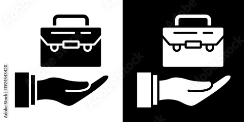 Job Offer  Icon Set White Glyph Style Collection