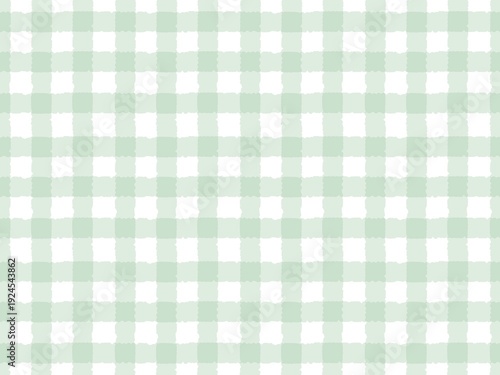 Soft green gingham seamless pattern with cozy cottagecore style