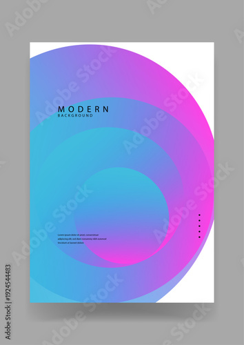 Minimalist background design featuring a series of large expanding concentric circles with smooth purple to cyan gradient transitions