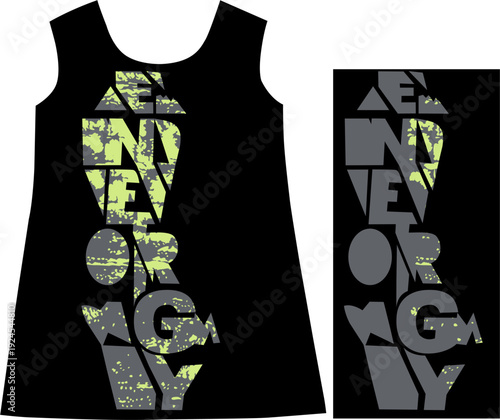 Modern Typography and Graphic Elements for Fitness Activewear and Gym T-Shirt Design