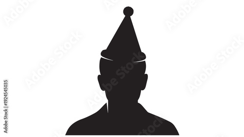 Man in party hat silhouette in mysterious dark tone on for celebration Transparent Background