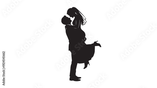 Pregnant Woman and Partner Dancing Silhouette in Joyful Intimate Moment with Soft Natural Lighting for Expectant Parenting Transparent Background