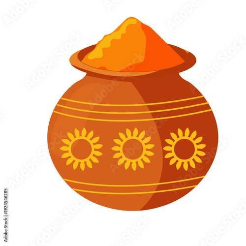 Clay Pot with Orange Powder
