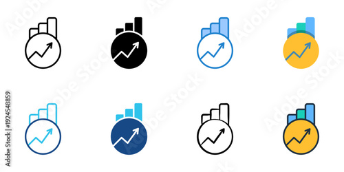 Trends icons set multiple style collection. Editable stroke 

