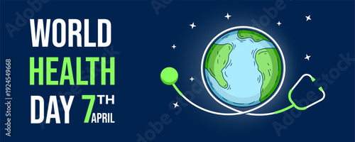 world health day illustration vector, Simple illustration of health day with flat colors