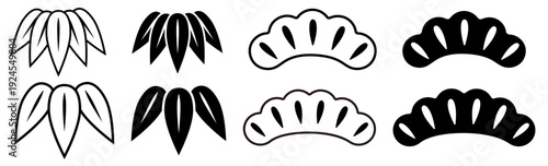 和物モチーフ素材　和モダン松デザインパーツコレクション