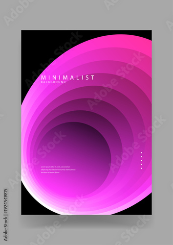 Striking minimalist background featuring a deep tunnel effect created by layered oval shapes in pink and purple gradients for immersive visual design