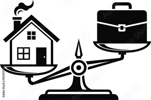 Vector illustration of a residential house building icon with a key symbolizing a real estate property investment and home mortgage security concept