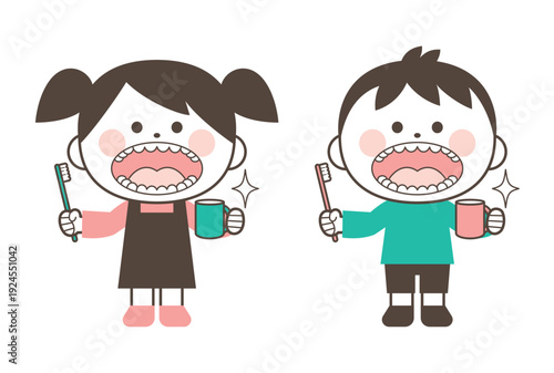 歯磨き上手なきれいな歯の子供