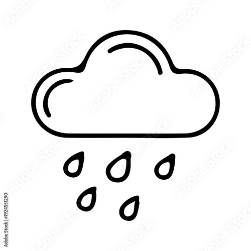 Rain Cloud Icon Outline