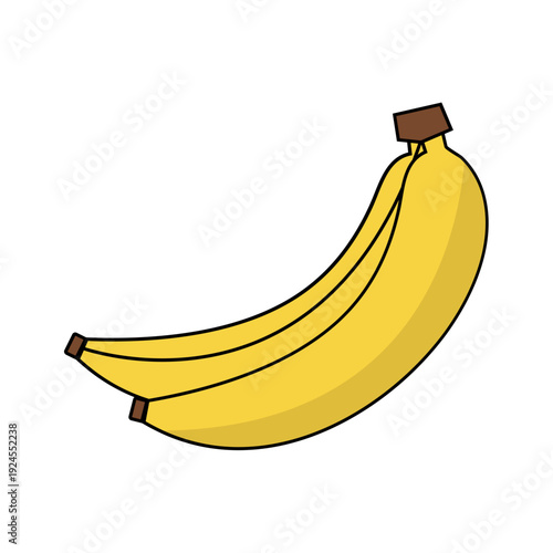 Ripe Banana Bunch Illustration