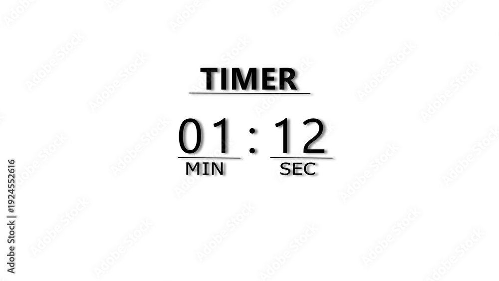 Fototapeta premium Countdown timer illustration. minutes and seconds timer clock. stopwatch timer number.