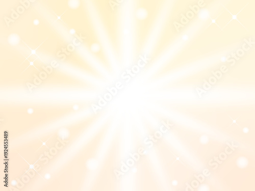 金色の集中線の背景、キラキラの光の模様