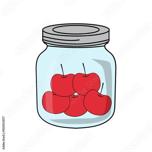 Jar of Cherries Illustration