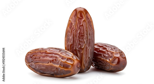 A pile of dates on a white background