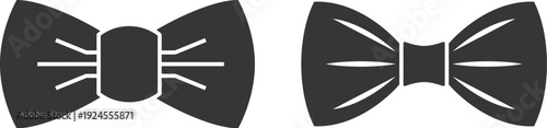 bow tie icon set. silhouette Vector illustration. Simple outline of a bow tie icon. Vector illustration symbolizing fashion and elegance. Editable stroke. Classic black bow tie silhouette icon.