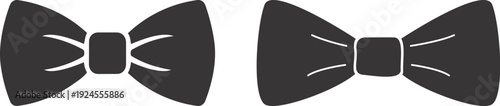 bow tie icon set. silhouette Vector illustration. Simple outline of a bow tie icon. Vector illustration symbolizing fashion and elegance. Editable stroke. Classic black bow tie silhouette icon.