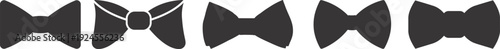 bow tie icon set. silhouette Vector illustration. Simple outline of a bow tie icon. Vector illustration symbolizing fashion and elegance. Editable stroke. Classic black bow tie silhouette icon.