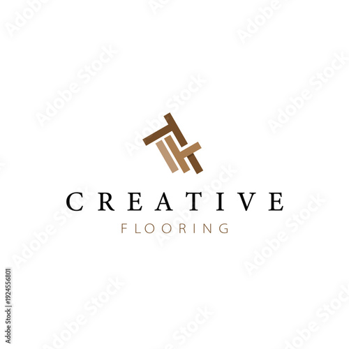 Modern Flooring Company Logo Design Minimalist Template