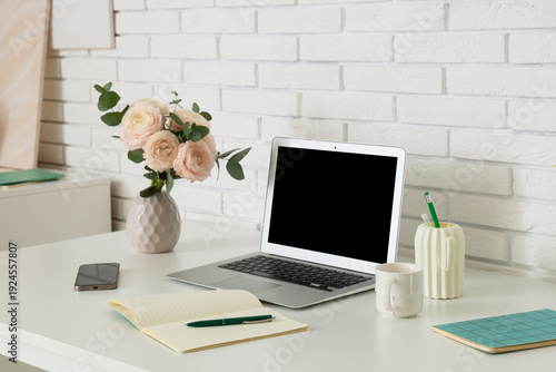 Stylish workspace with mode...