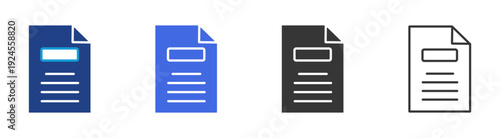 paper icon set multiple style collection