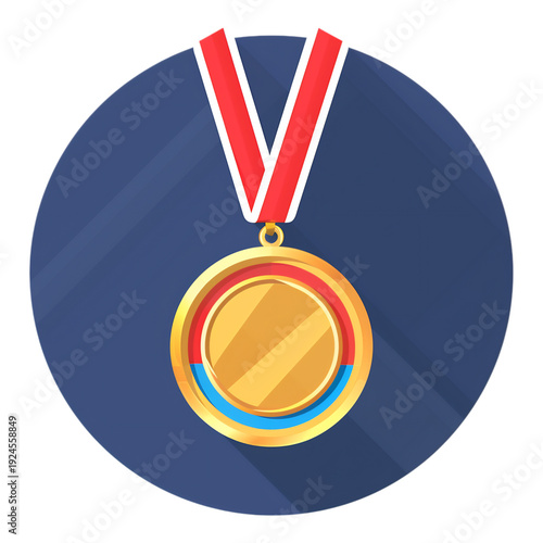 Medal success icon on white background, simple vector symbol, isolated symbol for app interface web design presentation infographic branding marketing print clipart design element high detail