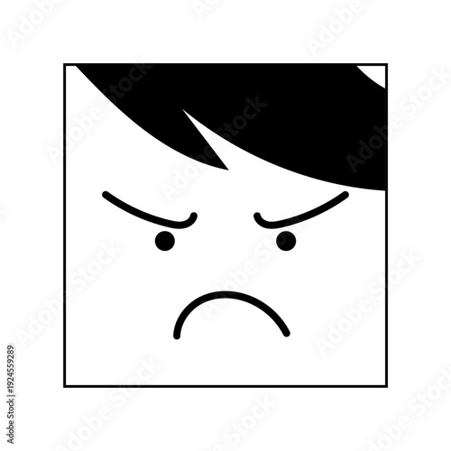 Angry Face Icon Vector Art