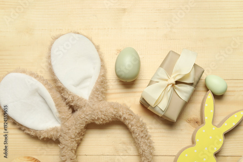 Bunny ears with gift box an...