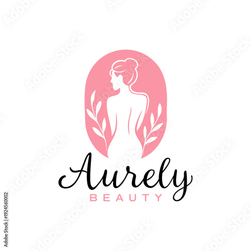 silhouette of a woman exuding elegance and beauty logo, perfect for beauty products or wellness brands looking for a sophisticated touch.
