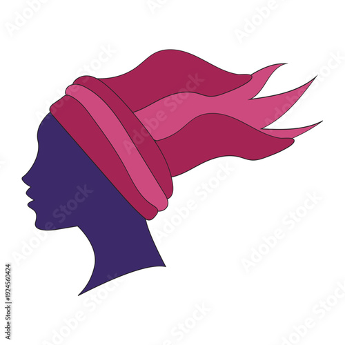 Vibrant Woman Headwrap Design