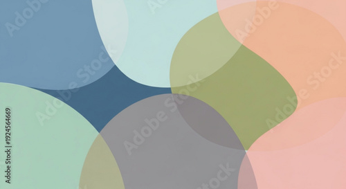 Vibrant abstract background with overlapping colorful shapes in pastel hues and soft lighting