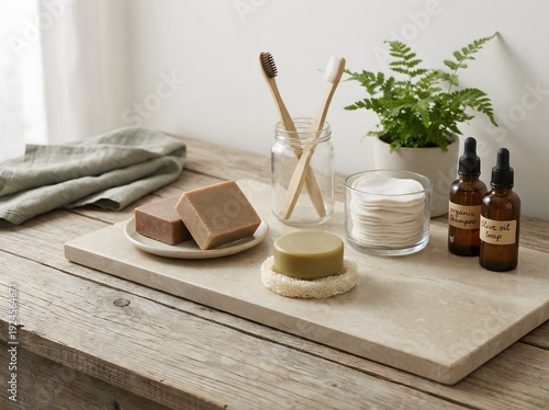 A gourmet spa still life rests on a white kitchen table featuring salt, pepper, a towel, and a candle alongside fresh bread and a glass of milk for a sweet breakfast
