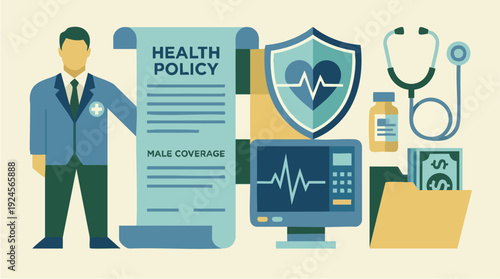 Health Policy and Medical Services Illustration.