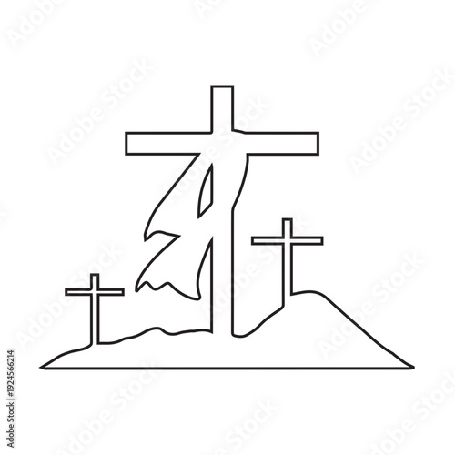 Christian Crosses on a Hill